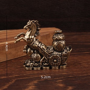Brass Lucky Horse Gourd Ornament 2Pcs Feng Shui Home <b>Office</b> Decoration - Product Image 4