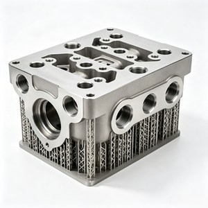 Service d'impression 3D sur mesure en métal SLM pour bloc de soupapes de collecteur hydraulique à canaux internes complexes en acier inoxydable et alliage d'aluminium - Product Image 1