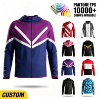 Sweat à capuche zippé pour homme en polyester personnalisé avec sublimation, rayures chevron et impression 3D intégrale pour vêtements de sport