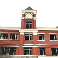 Jam Menara Arsitektur Analog Modern Logam Ukuran Khusus Satu Sisi untuk Dinding Eksterior