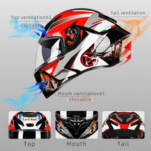 Nueva llegada de doble visera de cara completa casco certificado DOT liberación rápida motociclistas femeninas cuatro estaciones Motocross Crash Cascos - Product Image 2