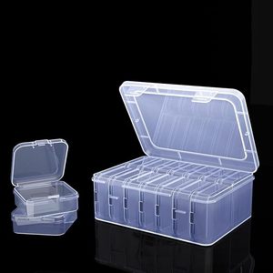 Organizadores de Cuentas pequeñas de 15 Uds., estuches de plástico, <span class=keywords><strong>Mini</strong></span> contenedores de almacenamiento de cuentas transparentes, cajas transparentes con tapa con bisagras, estuche transparente para manualidades - Product Image 1