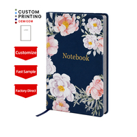 Fabricant en gros de carnets de notes noirs personnalisés avec des motifs floraux faits à la main dans différents styles