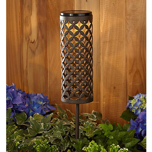 Solar Garden <b>Lights</b> Cylinder Shape <b>Led</b> <b>Light</b> Water Resistant Outdoor Decorative Lighting For Lawn And Patio - Product Image 2