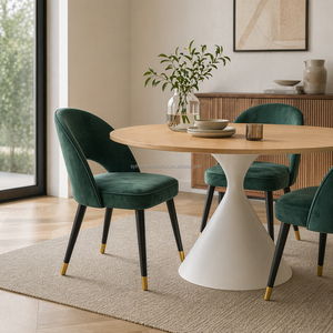 <span class=keywords><strong>Silla</strong></span> de Comedor Contemporánea, <span class=keywords><strong>Silla</strong></span> de Terciopelo con Respaldo Redondeado para Restaurante, Cafetería y Apartamento - Product Image 1