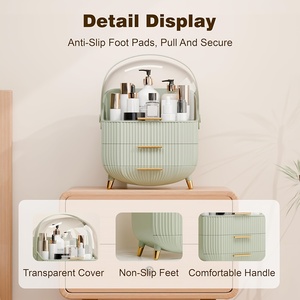 Organisateur de maquillage LYDHoome HD002 contemporain, grande capacité, en plastique, avec tiroirs, couvercle transparent, robuste, écologique, pour le rangement des cosmétiques - Product Image 6