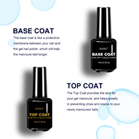 Fournitures professionnelles pour les ongles, lampe UV 15 ml, ensemble de vernis gel transparent longue durée, kit de base liquide et de top coat