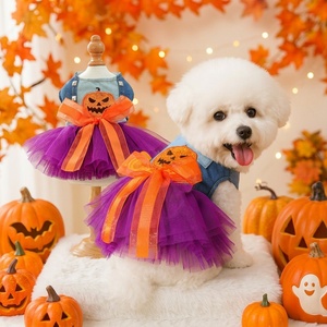 Costume d'Halloween personnalisable OEM pour chiens et chats : Robe citrouille, robe de mariée, vêtements festifs originaux et amusants pour animaux de compagnie - Product Image 1