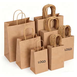 Bolsa de Papel Kraft Reciclable Marrón Personalizada, Puede Personalizar con su Propio Logotipo, Bolsa de Papel para Empaque Exterior de Ropa y Calzado 2026 - Product Image 1