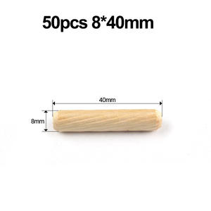 50 pièces/paquet Goujons cylindriques <span class=keywords><strong>6</strong></span>*40mm 8*40mm 10*40mm pour <span class=keywords><strong>tiroirs</strong></span> de meuble, rainurés, pour le travail du bois DIY, gabarits de perçage indexables, Fabriqué <span class=keywords><strong>en</strong></span> Chine - Product Image 5