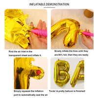 Ballons en feuille de 32 pouces en forme de lettres A-Z avec carte individuelle Or, Argent, Or rose pour la décoration de fêtes d'anniversaire et de mariages