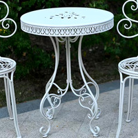Chaises de bistrot rustiques en fer forgé pour patio, confortables, blanches, imprimées UV, imperméables et durables pour jardin et extérieur