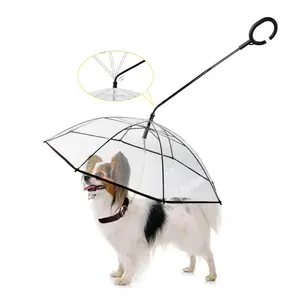 Bán Buôn Pet Dog Umbrella Với Leash C Shape Xử Lý Trong Suốt Điều Chỉnh Góc Ô Cho Vật Nuôi Ngày Mưa Đi Bộ