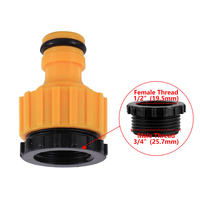 Connecteur rapide en plastique pour tuyau d'arrosage de jardin, en matériau PP, couleur orange