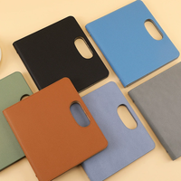 Carnet de notes A5 en cuir PU pour affaires, avec poignée portable et feuilles mobiles, papier épais 100 g/m²