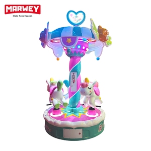 Marwey các nhà sản xuất đồng tiền hoạt động ba người bằng gỗ ngựa Kiddie đi xe máy Arcade thiết bị giải trí Kiddie Rides - Product Image 3