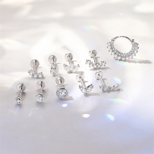 Pendientes de tuerca clásicos de plata de ley 925 con moissanita de base plana de 1.2x8mm, engaste de bisel redondo, 2mm 3mm 4mm - Product Image 5