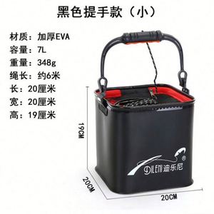 New Transparent Canvas Fishing Bucket Fishing <b>Rod</b> <b>Holder</b> Foldable 10L Capacity Multi-functional Portable Live Fish Container - Product Image 4