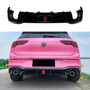 For VW Golf MK8 GTI 2020-2024 Body Kit Rear Bumper <b>Splitter</b> Glossy Black With Lamp Style Rear Bumper Cover Car Accessories - Product Image 5