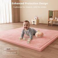 OEM Custom 3cm Thick Foam Coral Velvet Area Rug Living Room Large Solid Color Baby Play Mat Skin Friendly Home Textiles Carpet