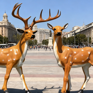 Lebensgroße Sika-Hirsch-Skulptur-Set Handgefertigt Realistisch Individuelle Farbgestaltung Moderner Edelstahl Wetterbeständig für Garten und Terrasse - Product Image 3
