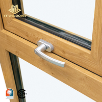 Fenêtre à auvent en PVC avec finition imitation bois, dimensions personnalisées et verre trempé triple vitrage pour la construction de villas