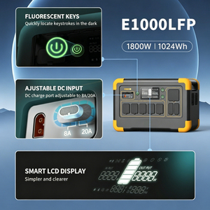 Fast Charging E1000LFP 1800W Portable Power Station 1024Wh Battery Solar Generator <b>UPS</b> <b>for</b> Camping <b>Home</b> Backup - Product Image 1