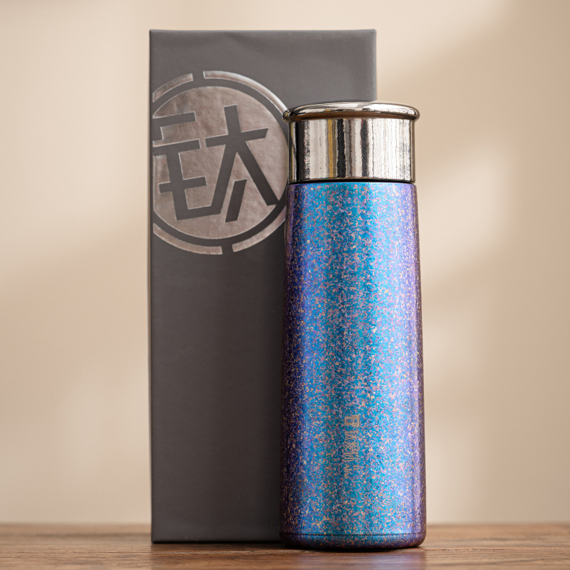 Pure titanium thermos cup - titanium purple
