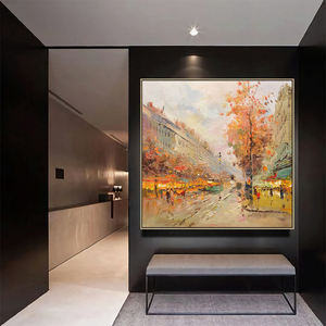 โรงแรมร่วมสมัยอาร์ตเดโคเพลสเดอลาเรพลิสต์มีดอิมเพรสชั่นนิสต์บนผืนผ้าใบศิลปะบนผนังถนนปารีสภาพวาดสีน้ำมัน - Product Image 5