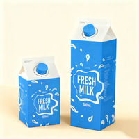 Envase Aséptico Antimicrobiano de 7 Capas de PVC de Grado Alimenticio para Cartones de Leche con Impresión Personalizada para Uso Comercial