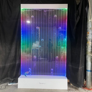 Fuente de agua con burbujas de acrílico para montaje en pared, personalizada, con luz LED, precio directo de fábrica, efecto cascada - Product Image 4