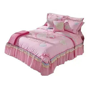 Couette double Love à ressorts avec 2 oreillers, garnissage en polyester imprimé, literie moderne pour la maison - Product Image 5