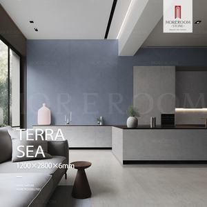 Dalles de sol en porcelaine bleue aspect béton 1200x2800mm Carreaux minces de grand format Dalles de pierre frittée 6mm Mur - Product Image 5