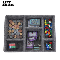 Plateau en feutre pour accessoires de jeu de société personnalisés HLT, boîte en carton multi-compartiments aux coins arrondis, emballage professionnel, fabricant spécialisé