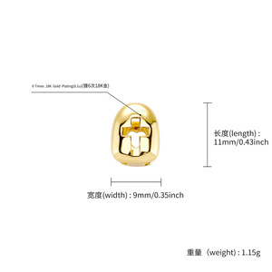 Grillz Dentales Cruzados de Oro y Plata Unisex para Fiesta HCG-444 - Product Image 4