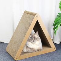 Griffoir pliable triangulaire en carton pour chat, 6 faces utilisables, griffoir vertical pour chat d'intérieur