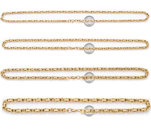 <span class=keywords><strong>Collana</strong></span> bizantina con catena da uomo in acciaio inossidabile <span class=keywords><strong>collana</strong></span> placcata in oro 18 carati con catena a maglie - Product Image 4