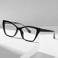 A10084 Lunettes de lecture anti-lumière bleue unisexe, monture intégrale surdimensionnée œil-de-chat à charnière à ressort, effet amincissant, tendance, vente en gros