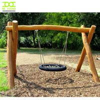 Ensemble de balançoire en bois bleu, grand, noir, pour jouer en extérieur, avec support et plateau en acier, chaise d'extérieur double, taille double, 2 places pour adultes