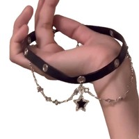 Collier ras-du-cou pour femme en cuir PU, style papillon sportif et élégant, avec chaîne serpent double couche au design original