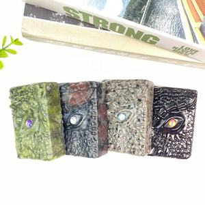 คริสตัลธรรมชาติแกะสลักด้วยมือแบบหนังสือเวทมนตร์หินออบซิเดียน<span class=keywords><strong>ลำไย</strong></span>หัตถกรรมสำนักงานเครื่องตกแต่งโต๊ะของขวัญวันฮาโลวีนคริสต์มาส - Product Image 2