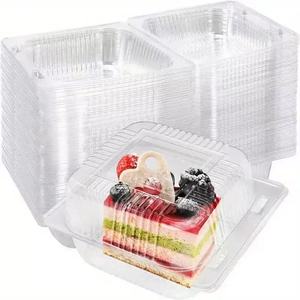 Clear Disposable PET Square Hinged Pet Food Container with Recycled Materials to Go Containers Clear Lids <strong>Cake</strong> <strong>Slice</strong> Containers - Product Image 4