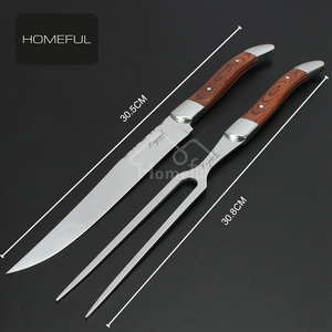 Vente en gros de couteaux et fourchettes de cuisine <span class=keywords><strong>Laguiole</strong></span> à lame tranchante en acier inoxydable avec manche en bois Pakka - Product Image 4