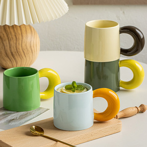 Tùy chỉnh sáng tạo phong cách Bắc Âu dễ thương đa màu sắc phù hợp với cốc cà phê gốm chất béo xử lý <span class=keywords><strong>Mug</strong></span> - Product Image 5