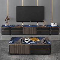Meuble TV moderne en bois, table basse, design simple, meuble de salon carré, meuble TV et table basse pour la maison, hôtel