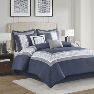8-Piece Embroidered <b>Comforter</b> <b>Set</b> Premium Bedding for a Luxurious Sleep Experience - Product Image 1