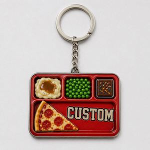 Llaveros Personalizados al por Mayor con Diseño de Comida Escolar Americana, Cadenas Clásicas de Comida de Cantina, Regalos Nostálgicos para el Campus, Llavero de Recuerdo - Product Image 3