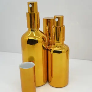 1-100ml Großhandel Gold galvani sierte Glas Tropf flasche, Essenz Öl flasche, Sprüh flasche, Kosmetik spender leere Flasche