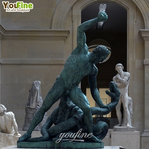 Estatua de Hércules de Bronce de Tamaño Real YouFine con Bate y Piel de León, Escultura Hecha a Mano de Mitología Griega para Jardín, Casa o Villa - Product Image 3