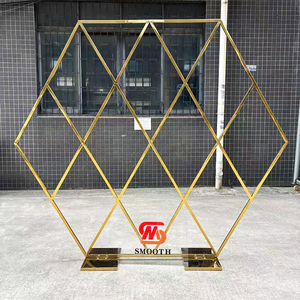 Toile de fond en métal décorative détachable moderne cadre en acier inoxydable lisse fond d'événement de fête de scène de mariage professionnel nouveau - Product Image 1